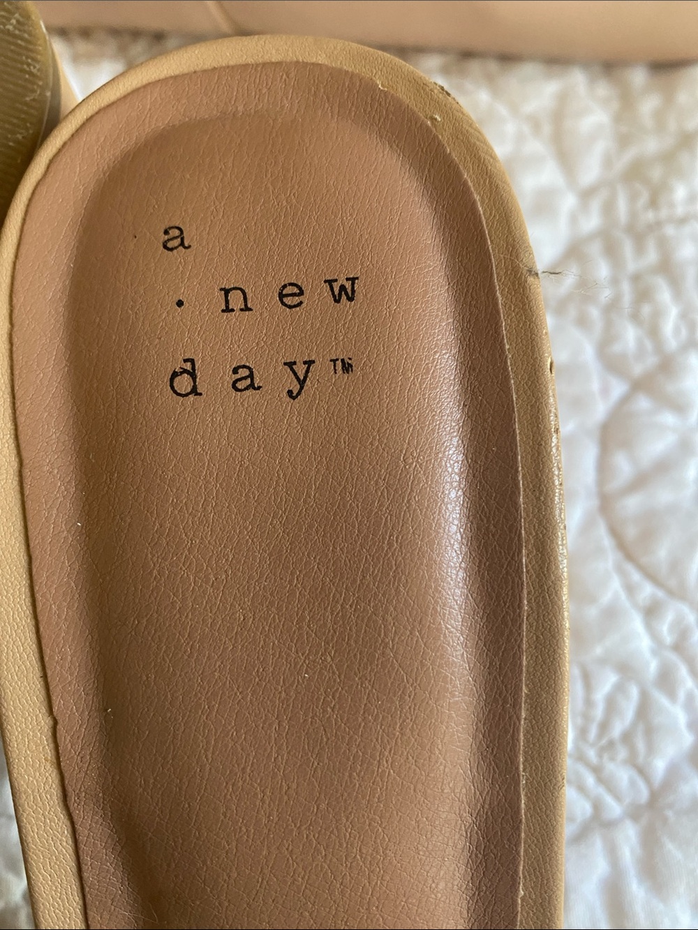 a new day Tan Braided Block Heel Slide Mules and matching Handbag included - Picture 2 of 6